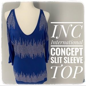 INC International Concept SLIT SLEEVE TOP